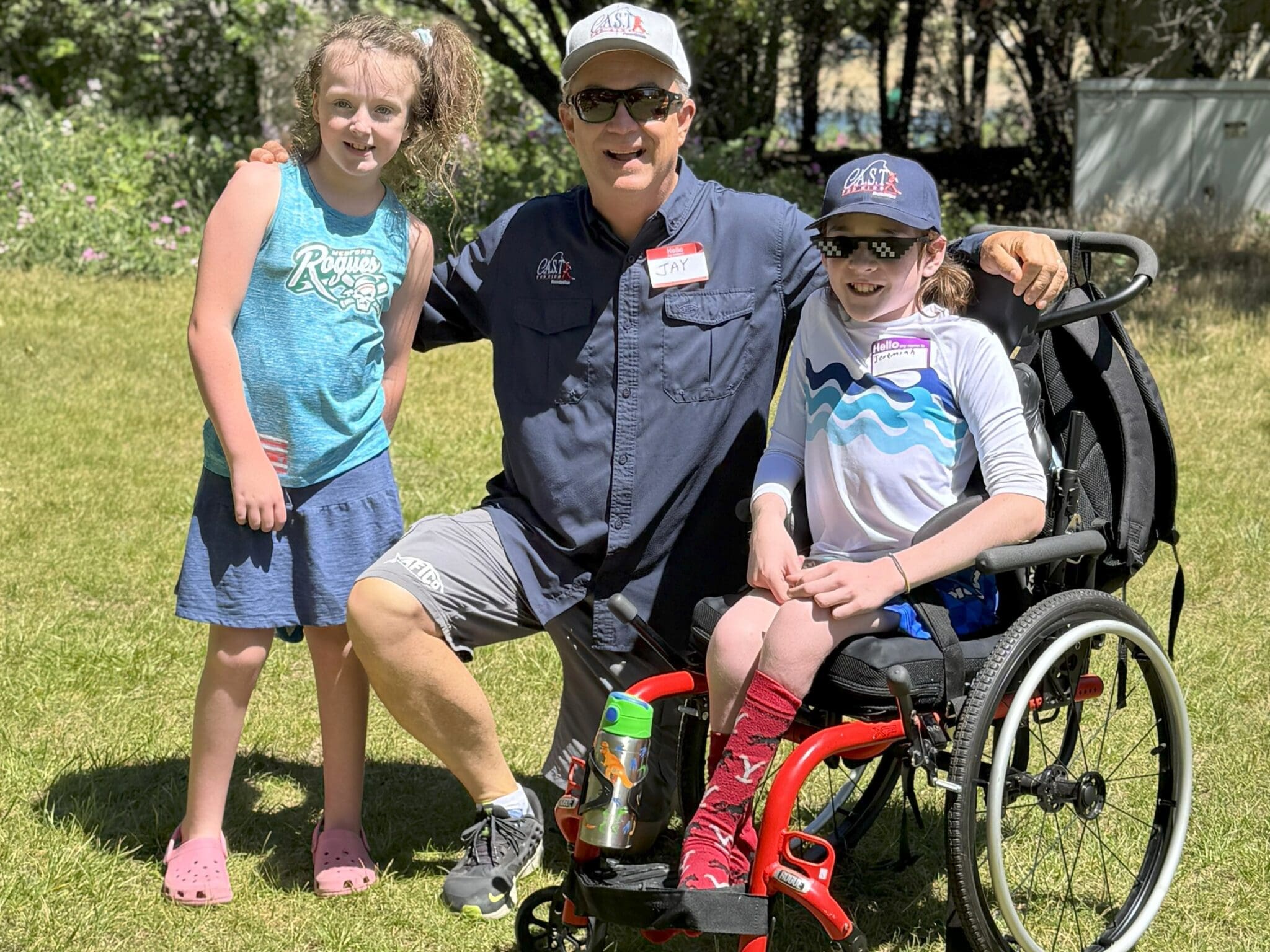 three participants at emigrant lake