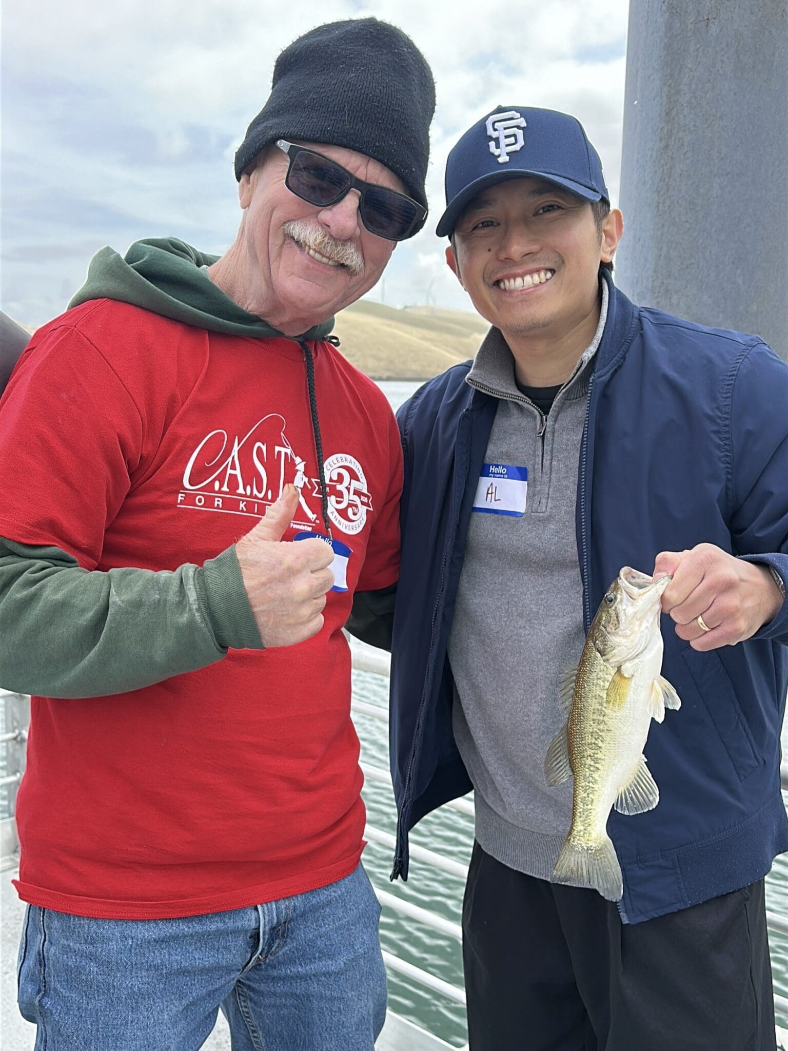 three fishing participants at Los Vaqueros Reservoir