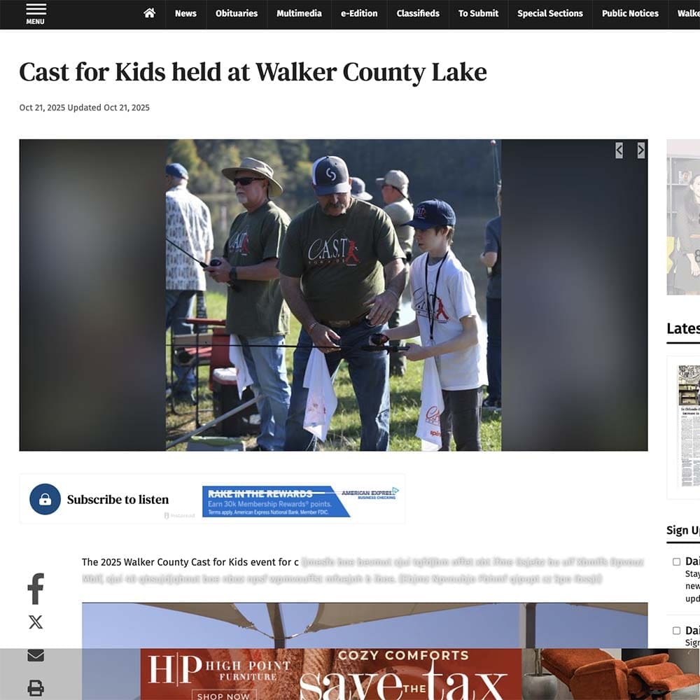 Cast for Kids held at Walker County Lake<br />
