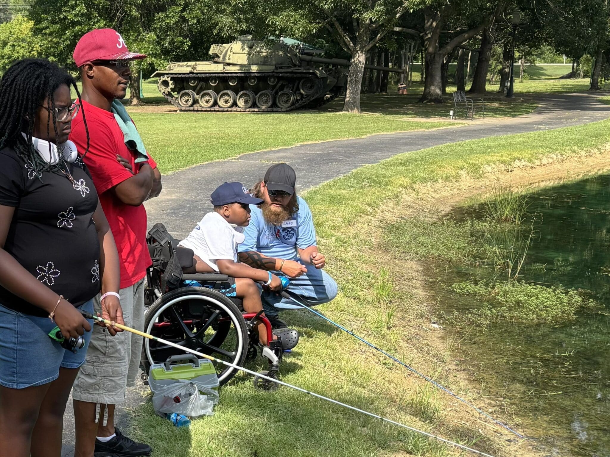 three participants at Saugatuck River