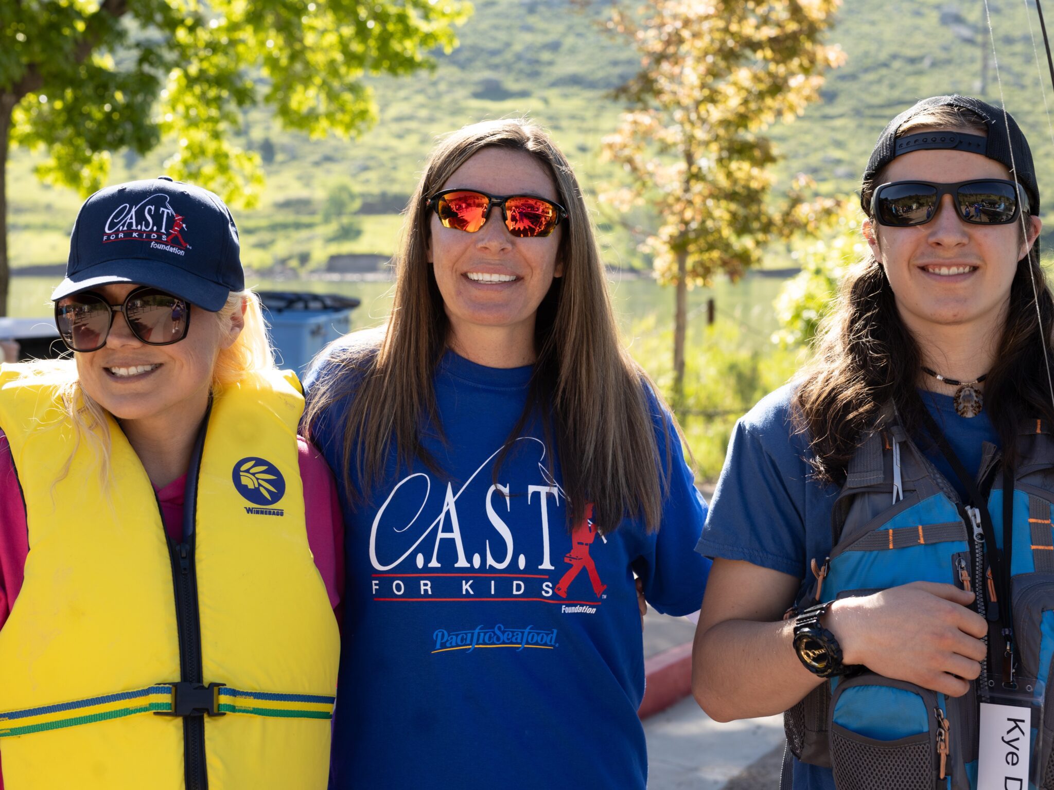 three participants at Horsetooth Reservoir