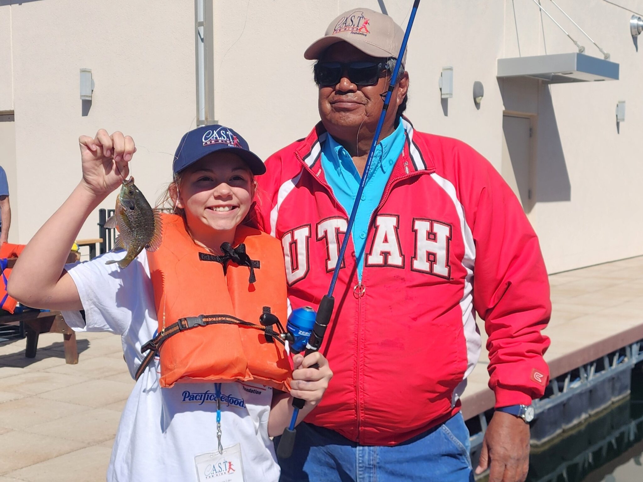 adult and child at navajo lake