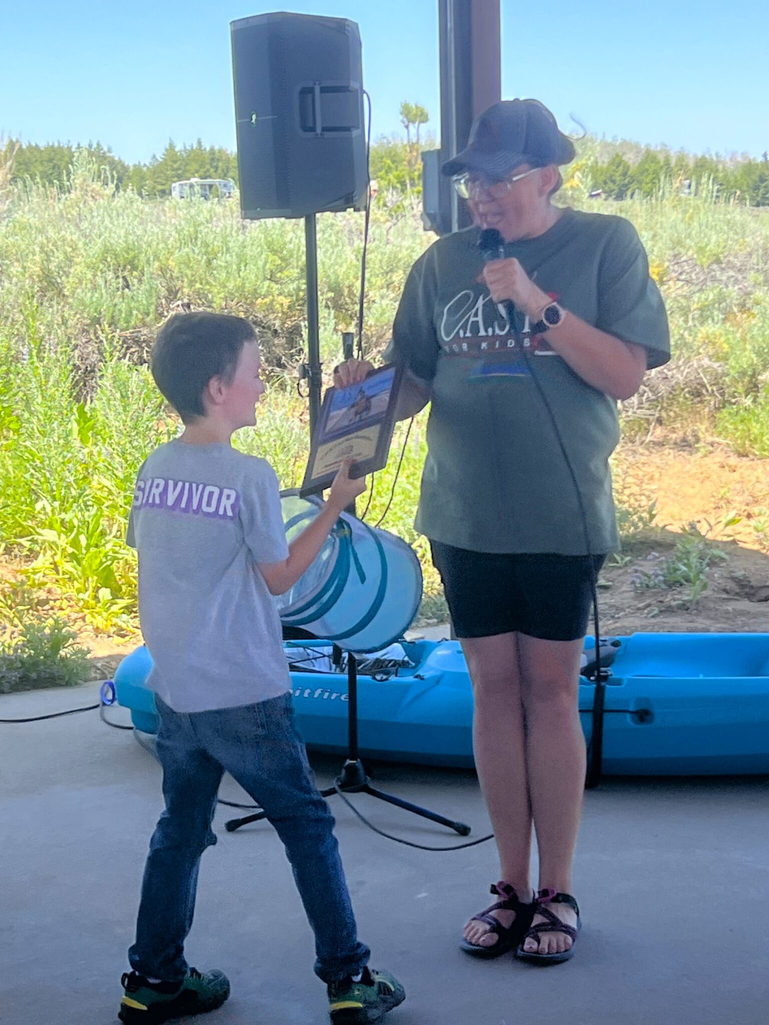kids getting plaque at strawberry reservoir