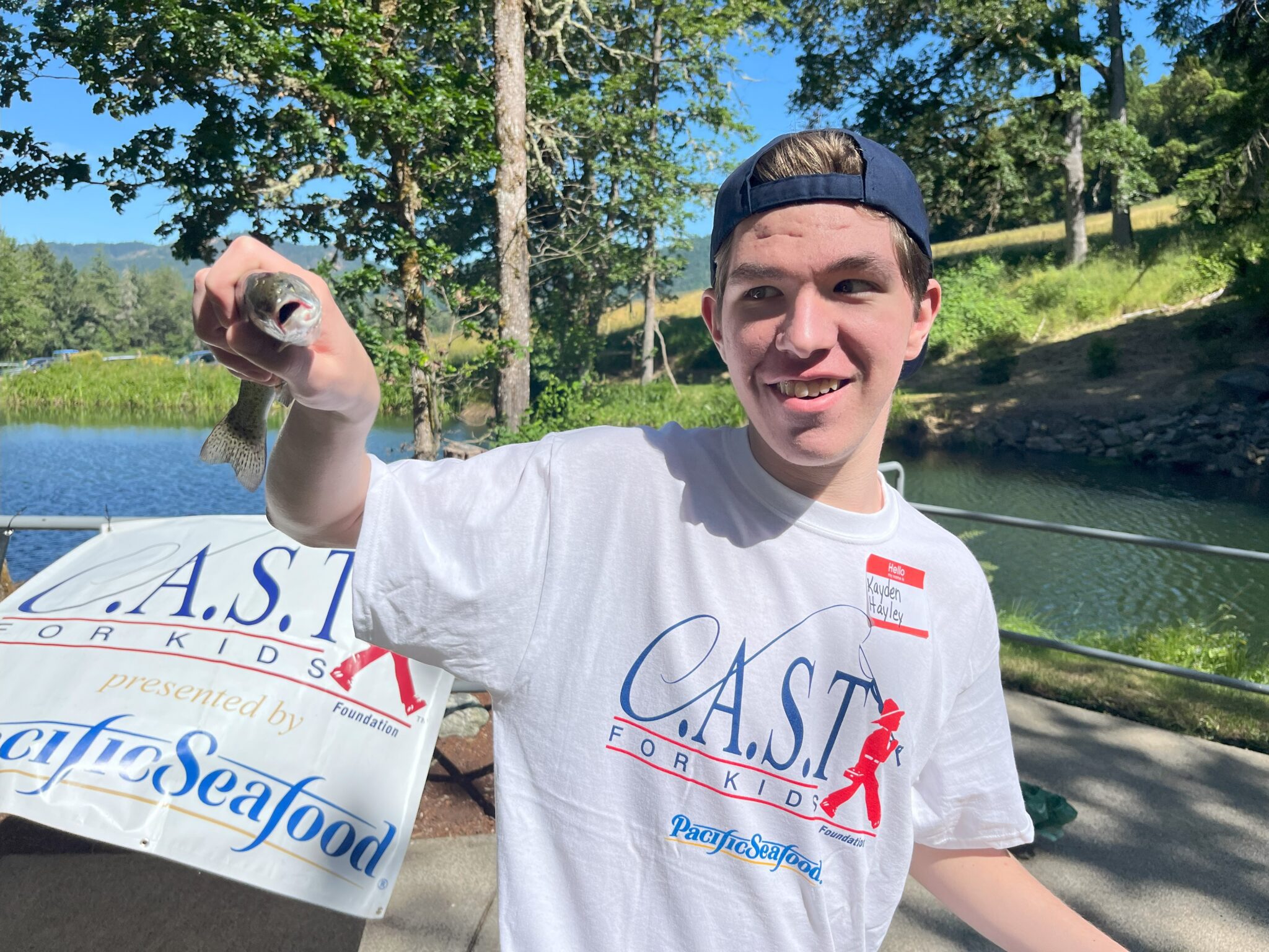 child participant at bowman pond