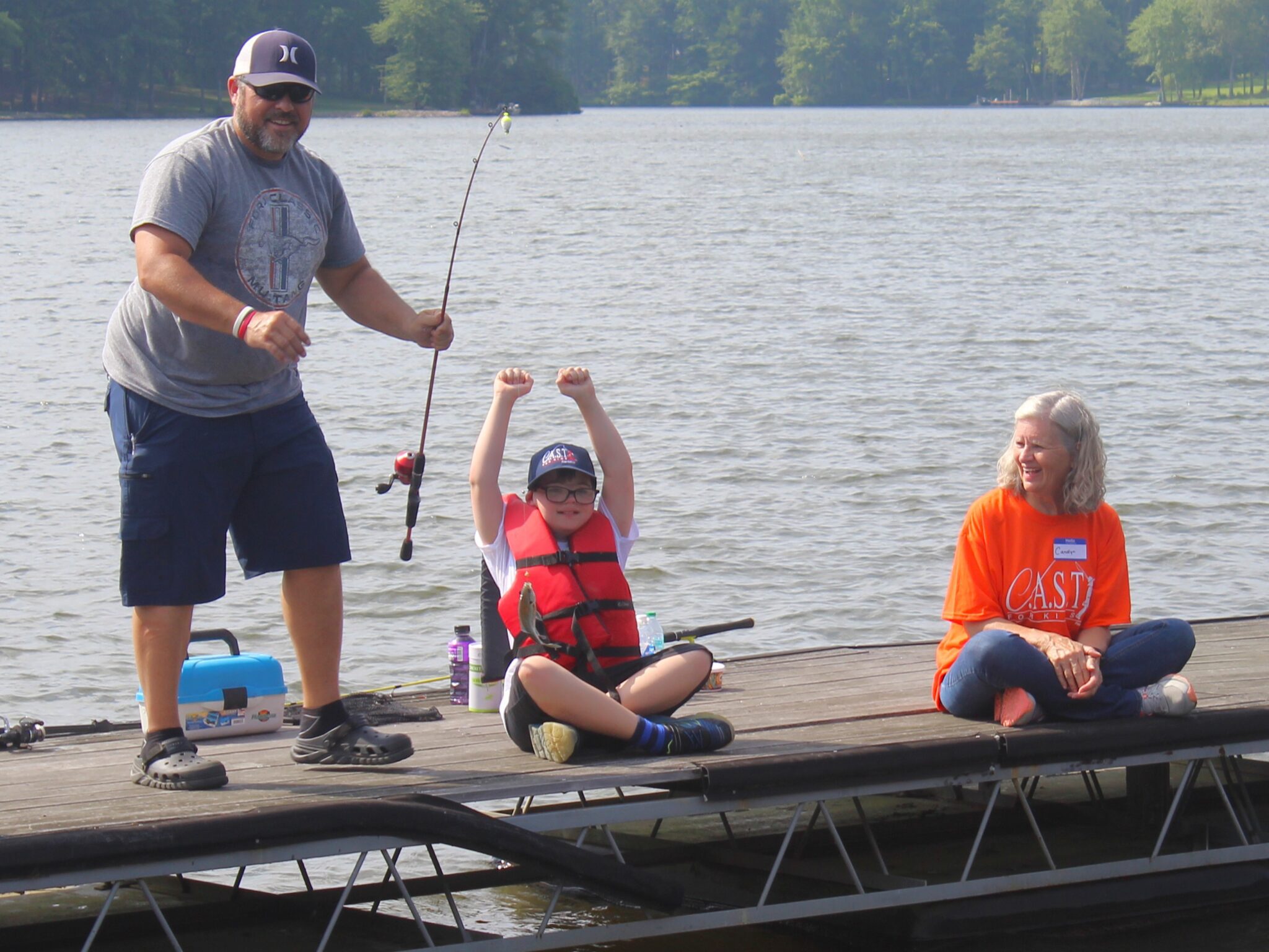 happy child on boat at indian lake