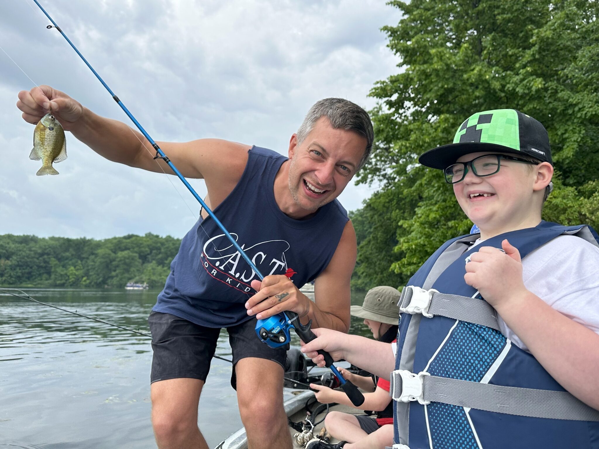 young boys fishing at big seven lake