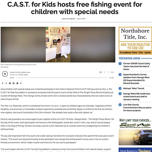 C.A.S.T. for Kids hosts free fishing event for children with special needs C.A.S.T. for Kids hosts free fishing event for children with special needs