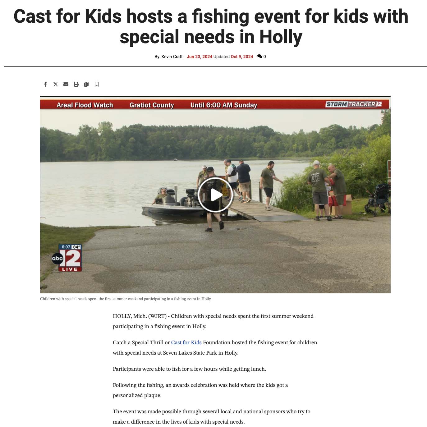 Cast for Kids hosts a fishing event for kids with special needs in Holly Cast for Kids hosts a fishing event for kids with special needs in Holly