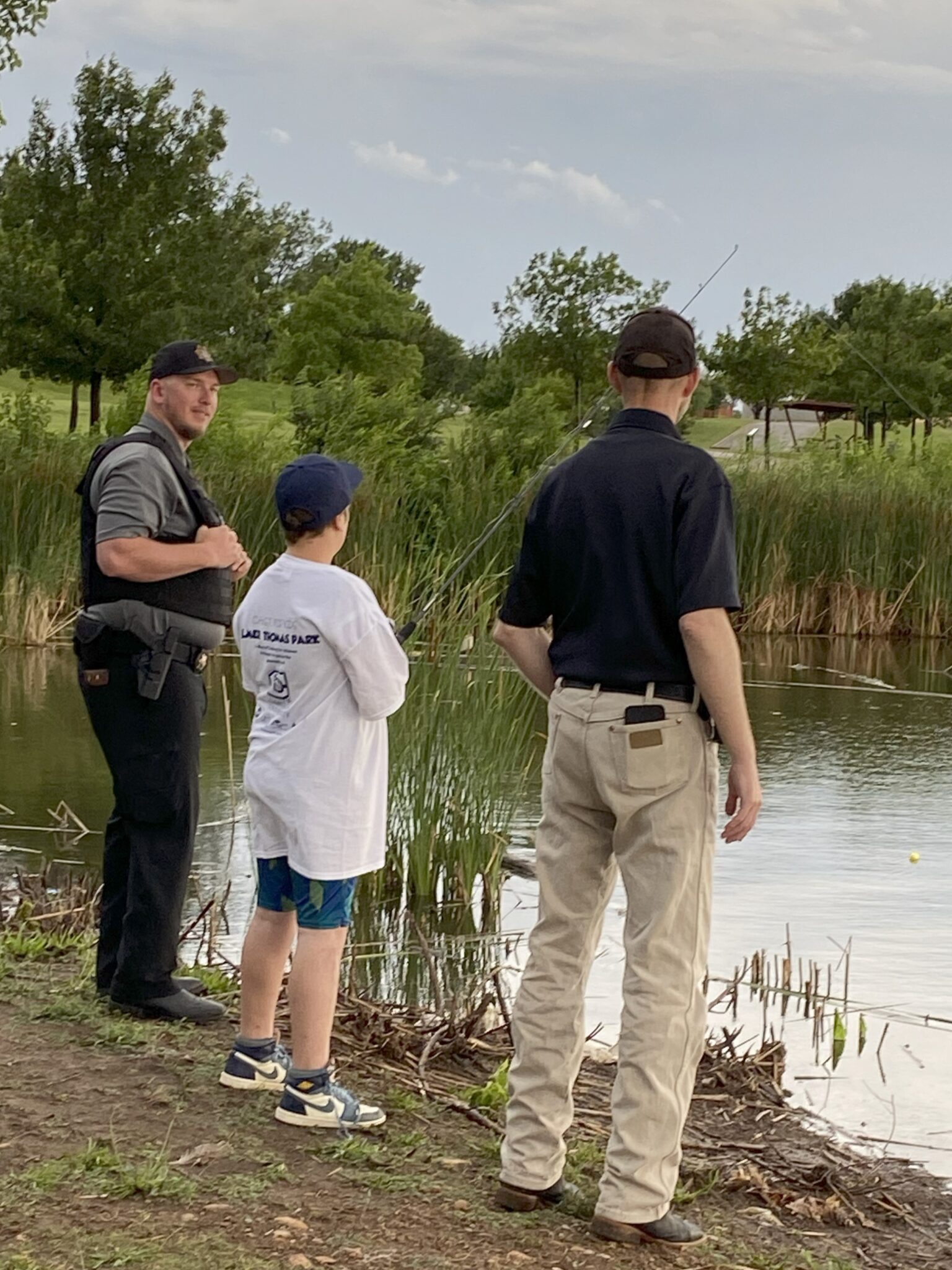 2 participants with fishing poles