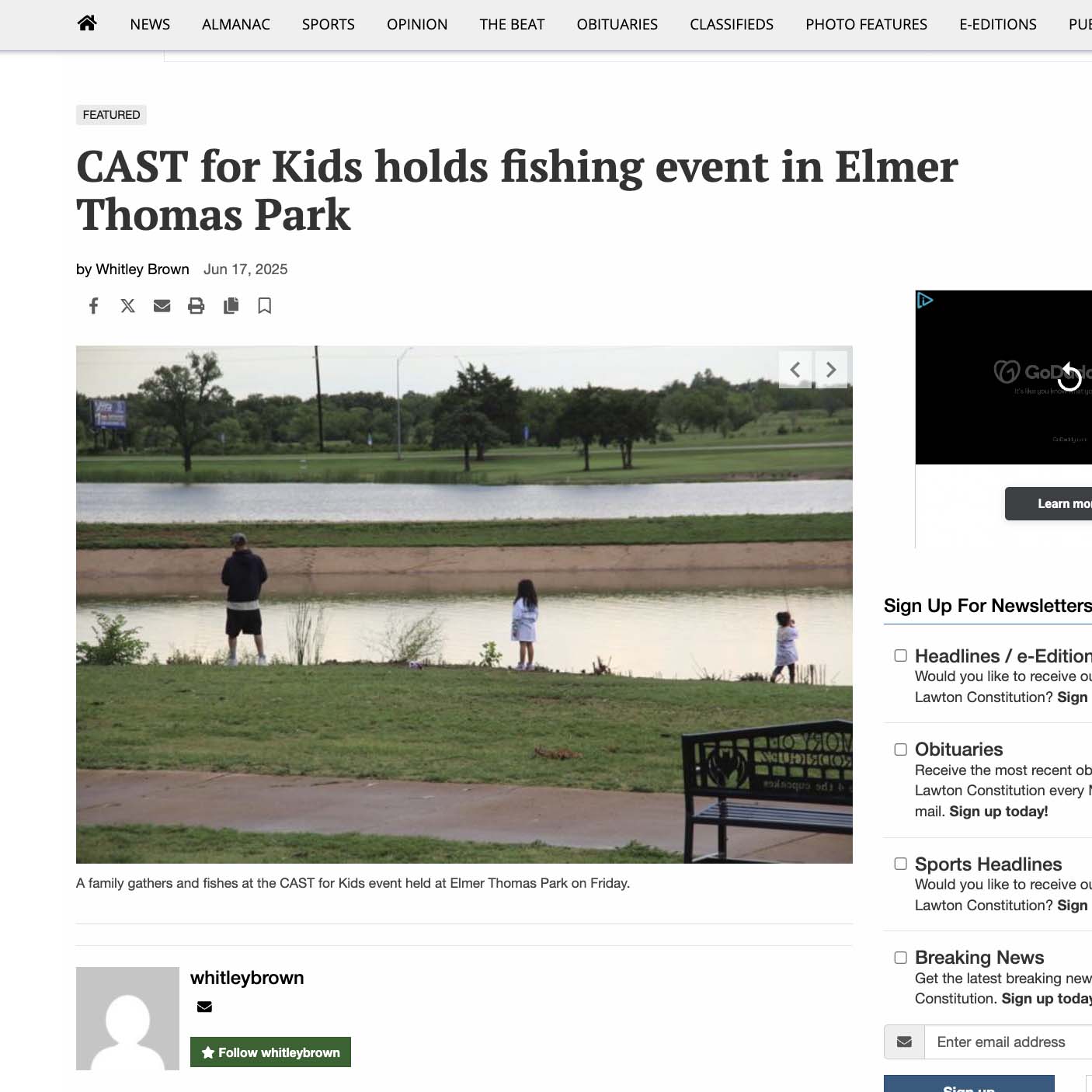 CAST for Kids holds fishing event in Elmer Thomas Park CAST for Kids holds fishing event in Elmer Thomas Park