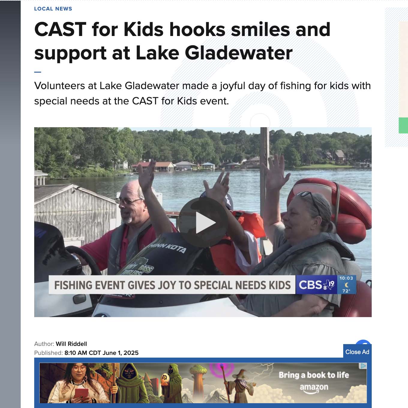 CAST for Kids hooks smiles and support at Lake Gladewater CAST for Kids hooks smiles and support at Lake Gladewater
