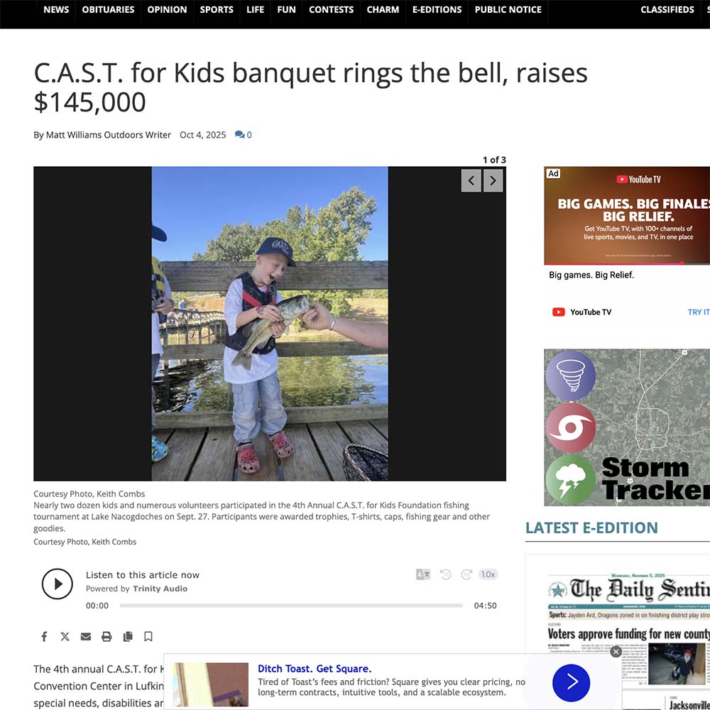 C.A.S.T. for Kids banquet rings the bell, raises $145,000 C.A.S.T. for Kids banquet rings the bell, raises $145,000